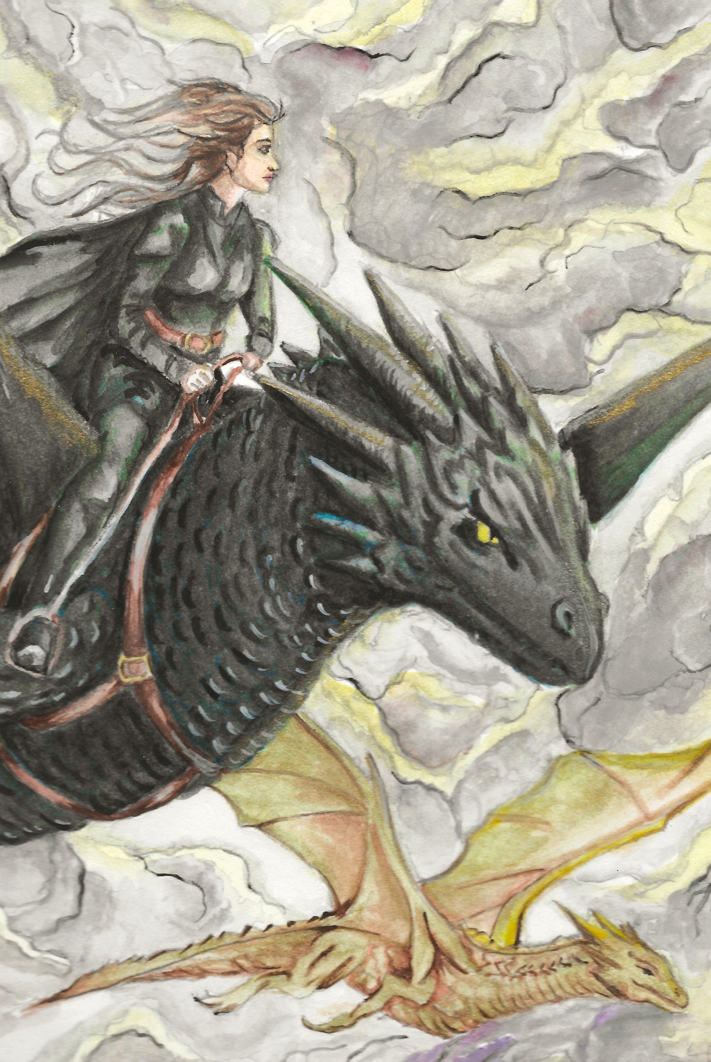 Violet, Tairn, Andarna Flying Art Print