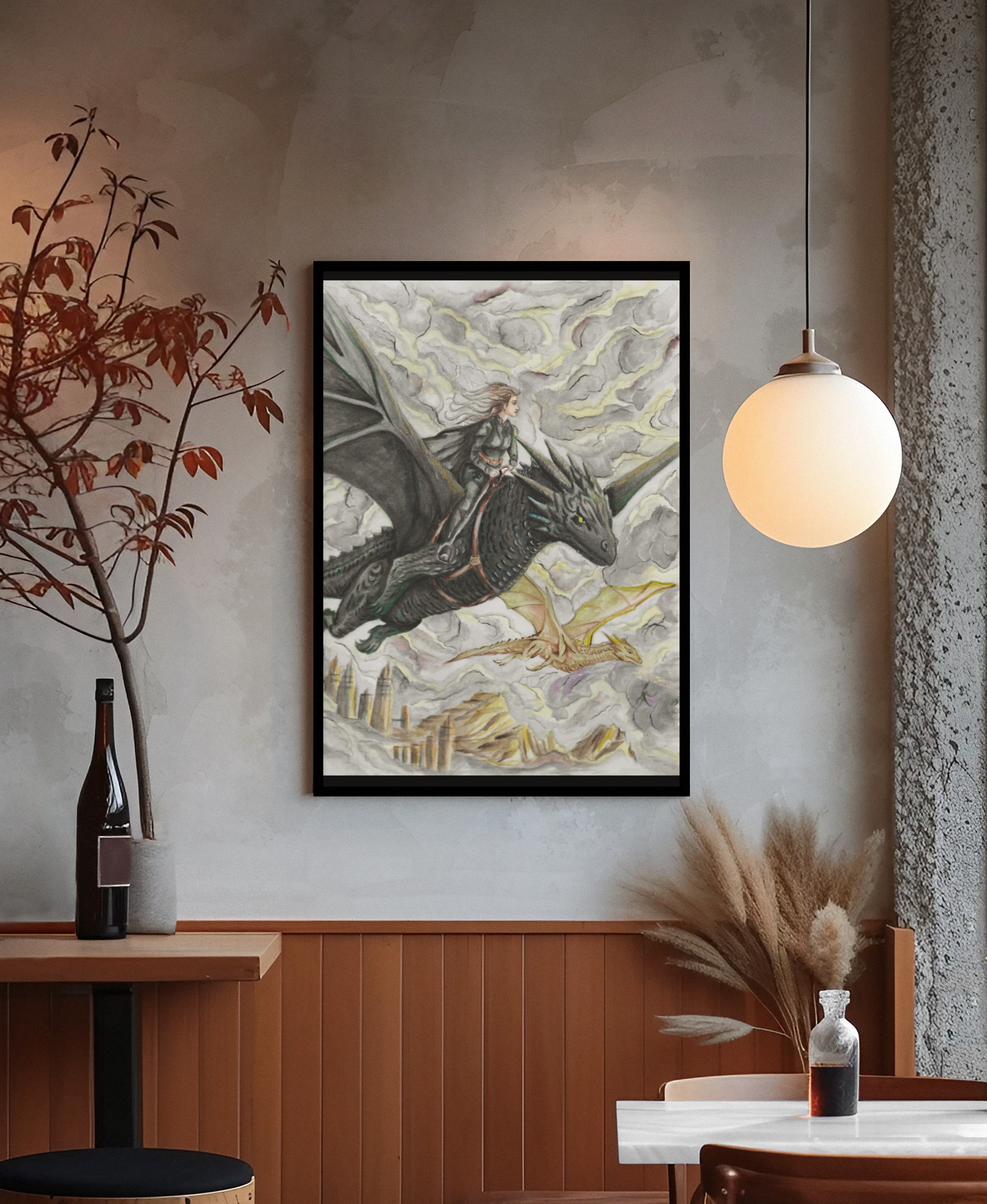 Violet, Tairn, Andarna Flying Art Print