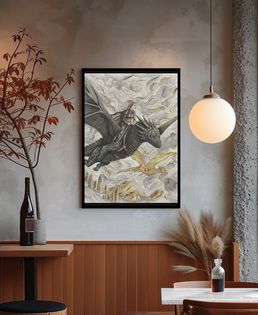 Violet, Tairn, Andarna Flying Art Print